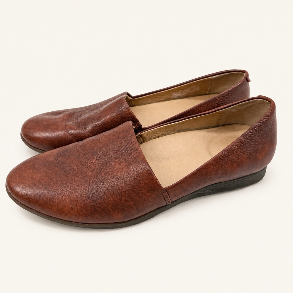 Dansko Larisa 39 US 8.5 Flat Shoes Leather Milled Nappa Brown Comfort Minimalist